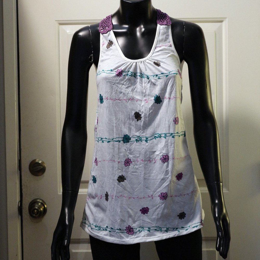 Crochet back racer cut halter top/dress